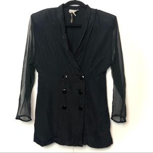 Concord Vintage Sheer Sleeve Black Jacket